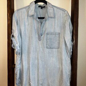 Velvet Heart Denim-like 3/4 sleeve shirt - Large